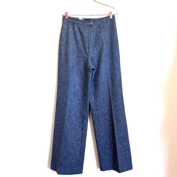 Vintage Old Money Dark Academia Wool Womens Pants Size 12 Gray Preppy Ivy League - Picture 1 of 5